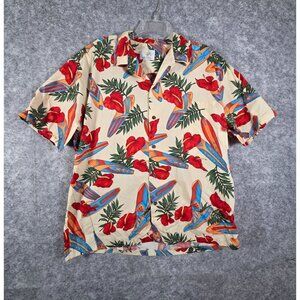 Ho Aloha Men's Short Sleeve Casual Shirt Floral Size L